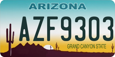 AZ license plate AZF9303