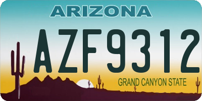 AZ license plate AZF9312