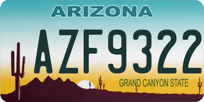 AZ license plate AZF9322