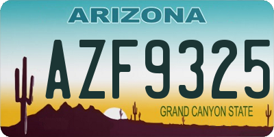 AZ license plate AZF9325
