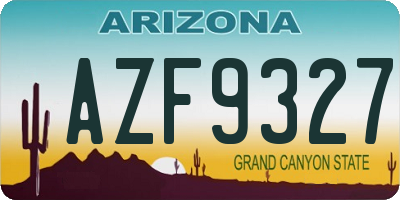 AZ license plate AZF9327