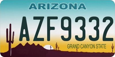 AZ license plate AZF9332