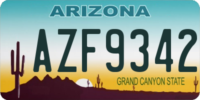 AZ license plate AZF9342