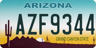 AZ license plate AZF9344