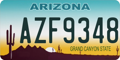AZ license plate AZF9348