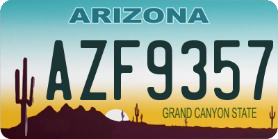 AZ license plate AZF9357