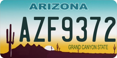 AZ license plate AZF9372
