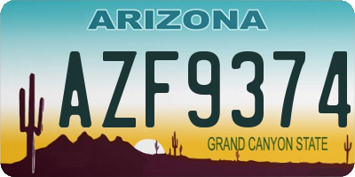 AZ license plate AZF9374