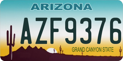AZ license plate AZF9376