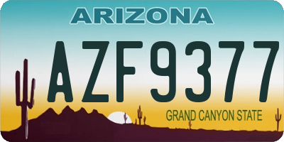 AZ license plate AZF9377