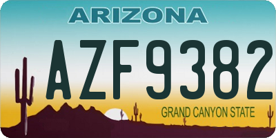 AZ license plate AZF9382
