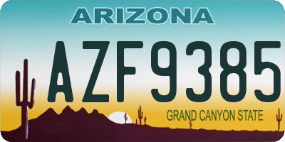 AZ license plate AZF9385