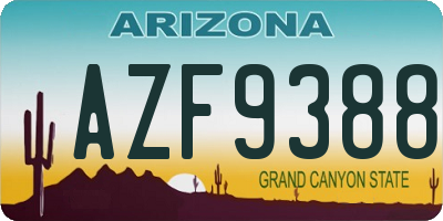 AZ license plate AZF9388