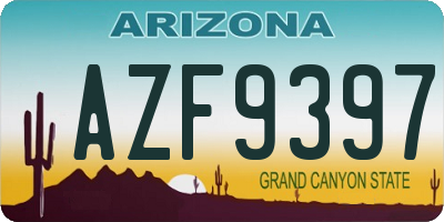 AZ license plate AZF9397