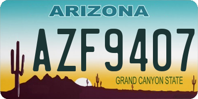 AZ license plate AZF9407