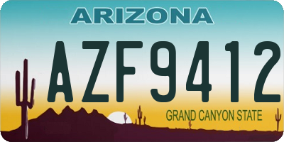 AZ license plate AZF9412