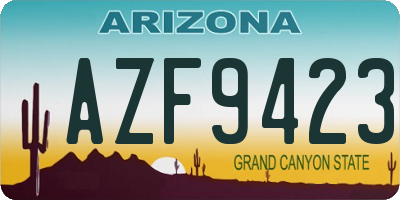 AZ license plate AZF9423
