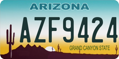 AZ license plate AZF9424