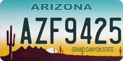 AZ license plate AZF9425