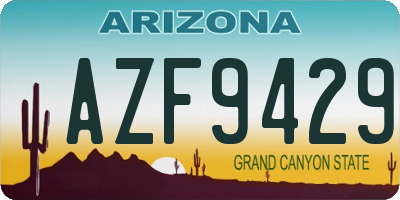 AZ license plate AZF9429