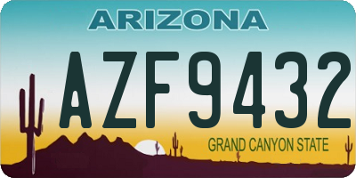 AZ license plate AZF9432