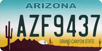 AZ license plate AZF9437