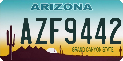 AZ license plate AZF9442