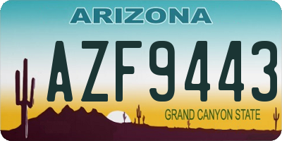 AZ license plate AZF9443