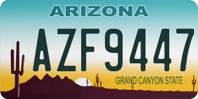 AZ license plate AZF9447