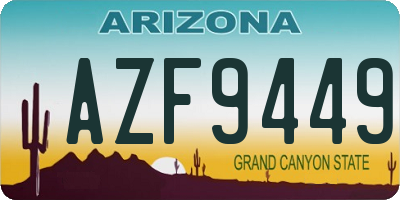 AZ license plate AZF9449
