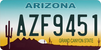 AZ license plate AZF9451