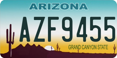 AZ license plate AZF9455