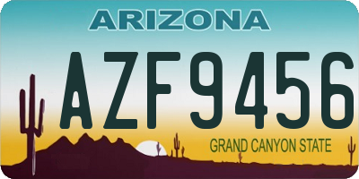AZ license plate AZF9456