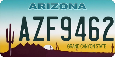 AZ license plate AZF9462