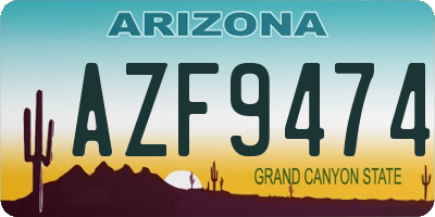 AZ license plate AZF9474
