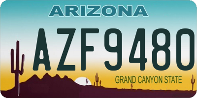 AZ license plate AZF9480