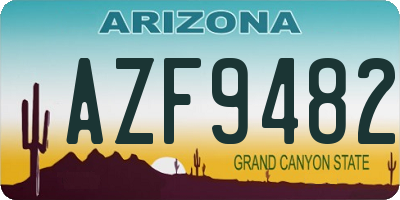 AZ license plate AZF9482