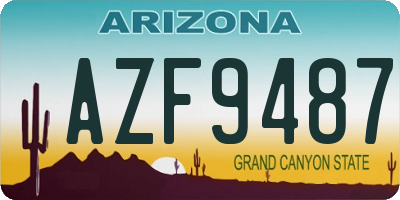 AZ license plate AZF9487