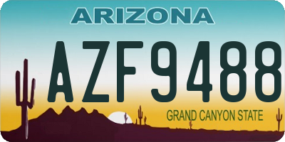 AZ license plate AZF9488