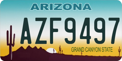 AZ license plate AZF9497