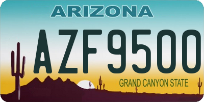 AZ license plate AZF9500