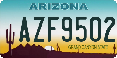 AZ license plate AZF9502