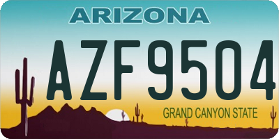 AZ license plate AZF9504