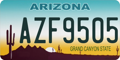 AZ license plate AZF9505