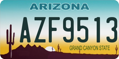 AZ license plate AZF9513