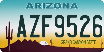 AZ license plate AZF9526