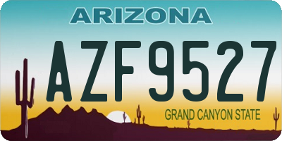 AZ license plate AZF9527