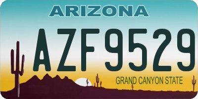 AZ license plate AZF9529