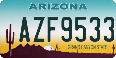 AZ license plate AZF9533