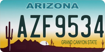 AZ license plate AZF9534